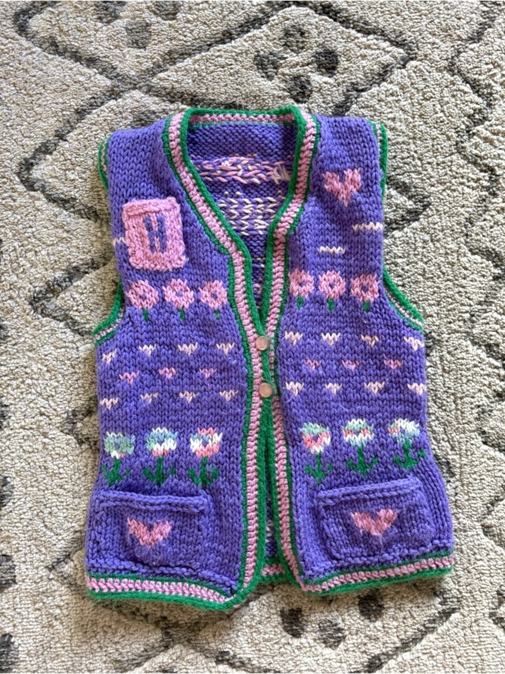 Handmade vintage knit Holly vest